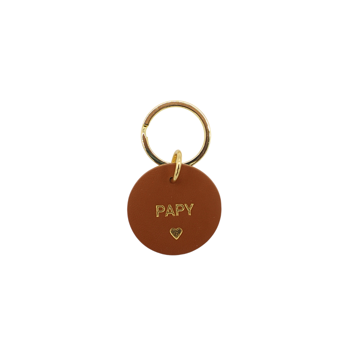 Porte-clés coeur en cuir "Papy"