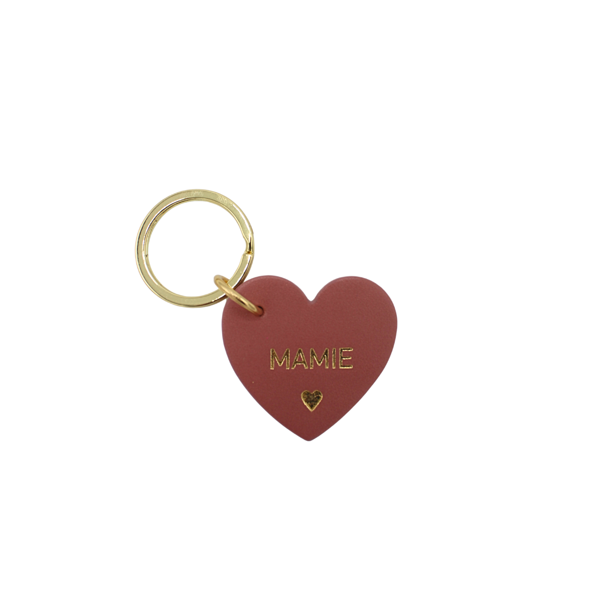 Porte-clés coeur en cuir "Mamie"