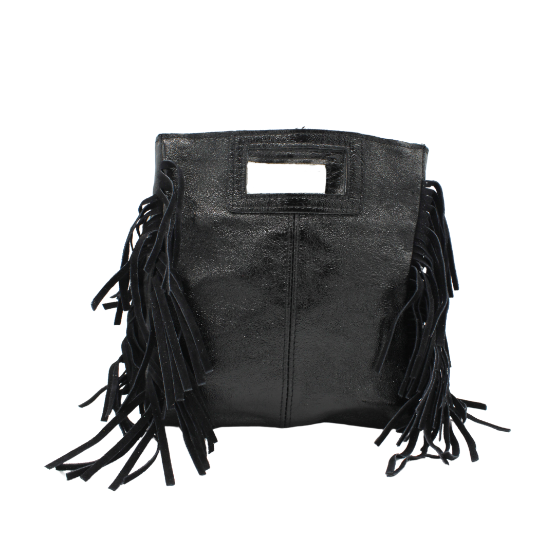 Sac Maje Noir Frange Sac Frange Sac Ã Main Daim Noir Sac Frange