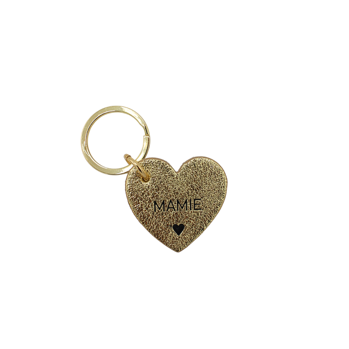 Porte-clés coeur en cuir "Mamie"
