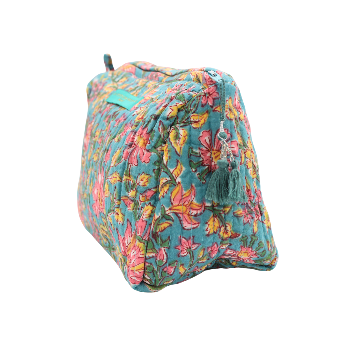 Trousse de toilette India bleu canard