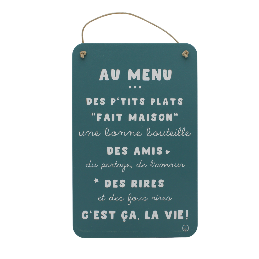 Pancarte à message "Au menu"