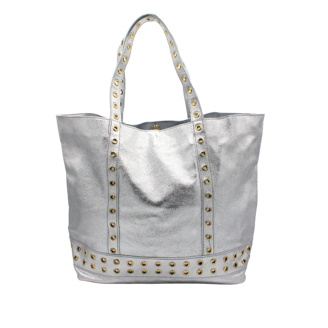 Sac cabas cuir Marco argent Terres Beaute