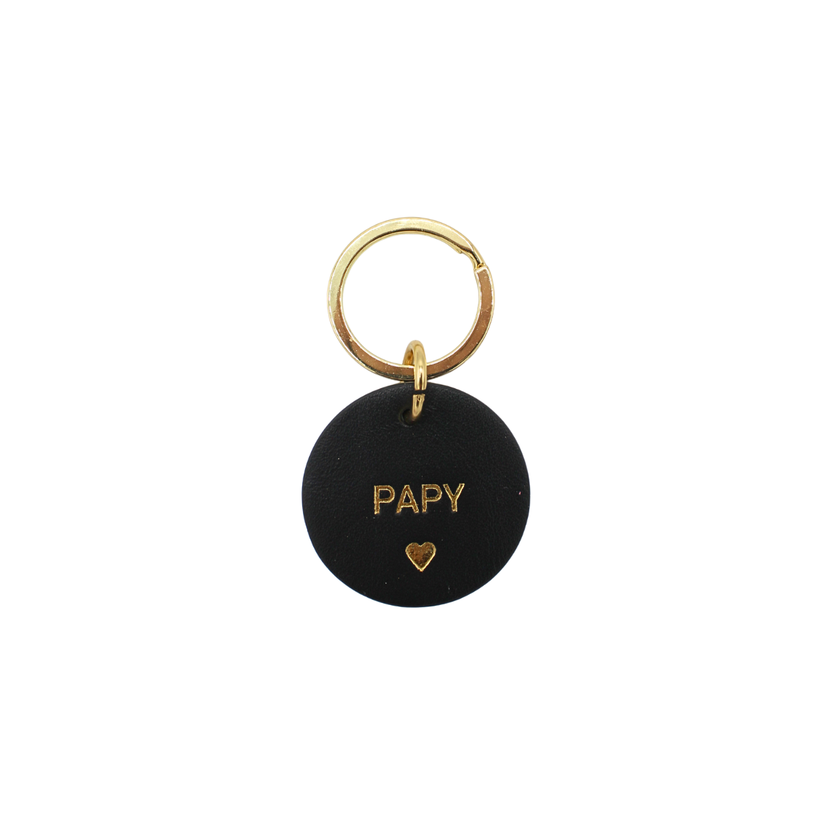 Porte-clés coeur en cuir "Papy"