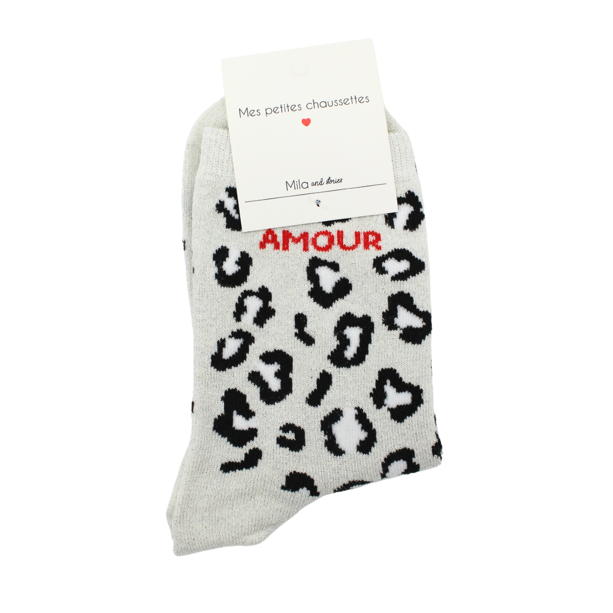 Chaussettes "Amour" léopard