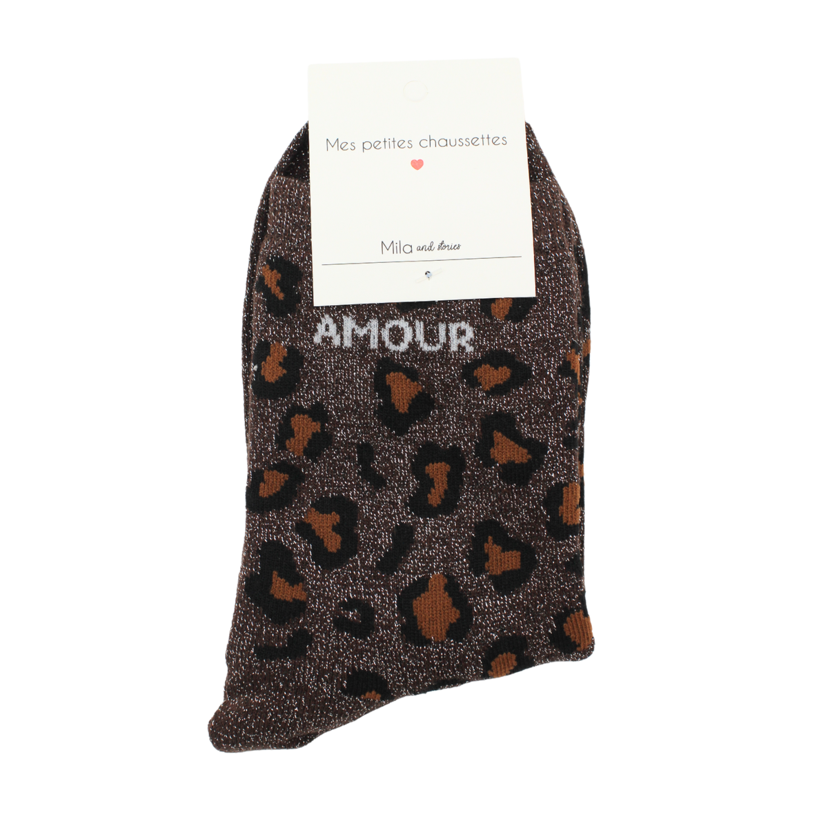 Chaussettes "Amour" léopard