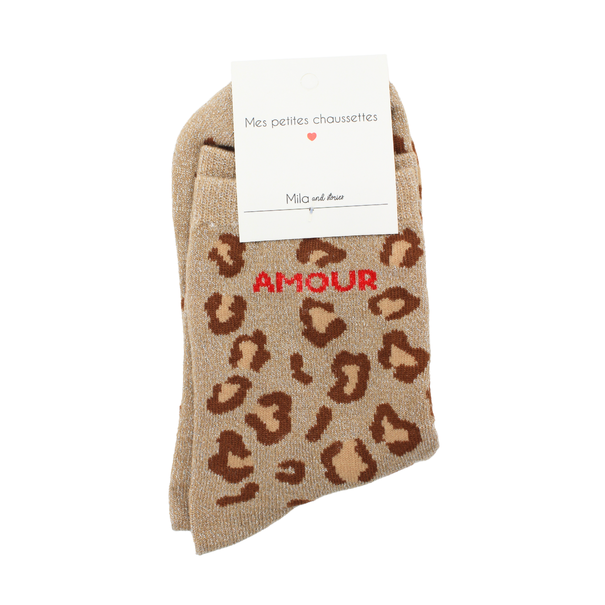 Chaussettes "Amour" léopard