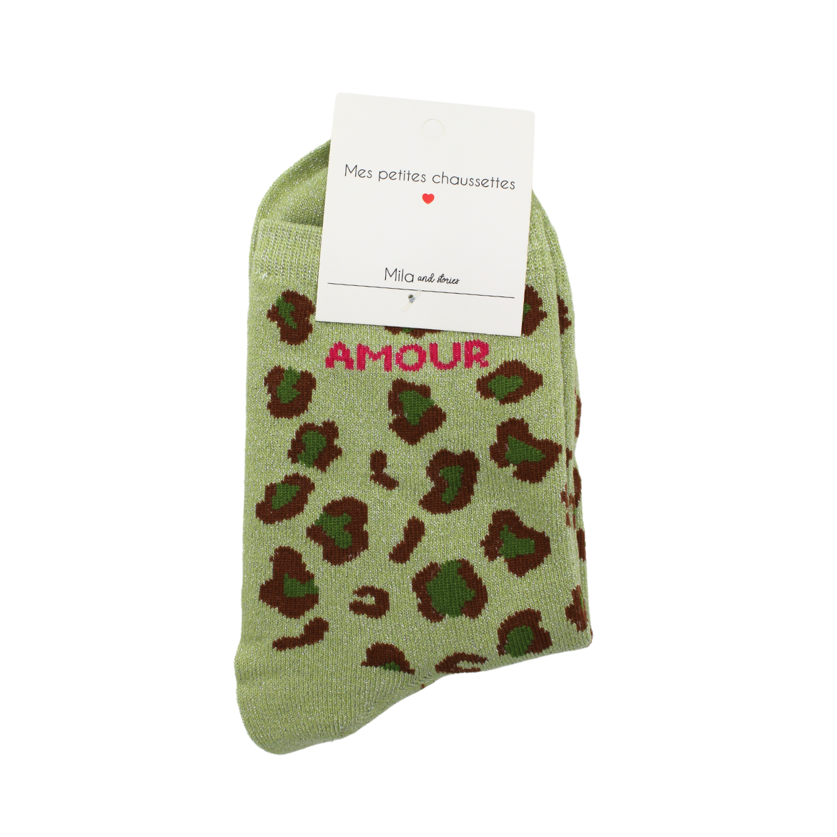 Chaussettes "Amour" léopard