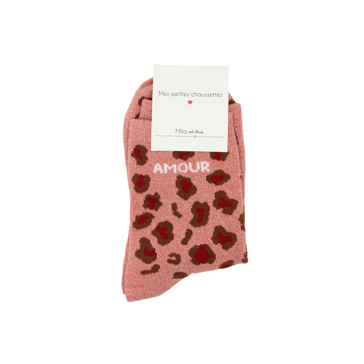 Chaussettes "Amour" léopard