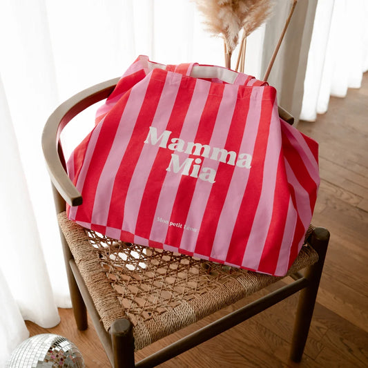 Cabas XXL rayé "Mamma Mia"