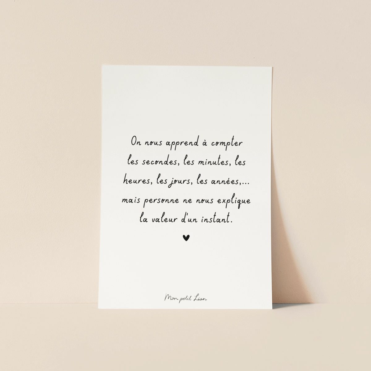 Carte "La valeur d'un instant" A6