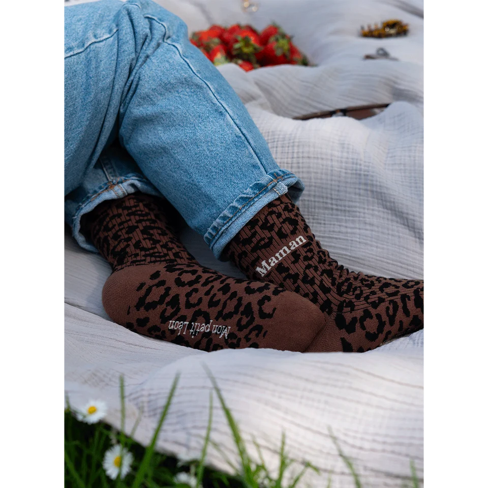 Chaussettes léopard "Maman"