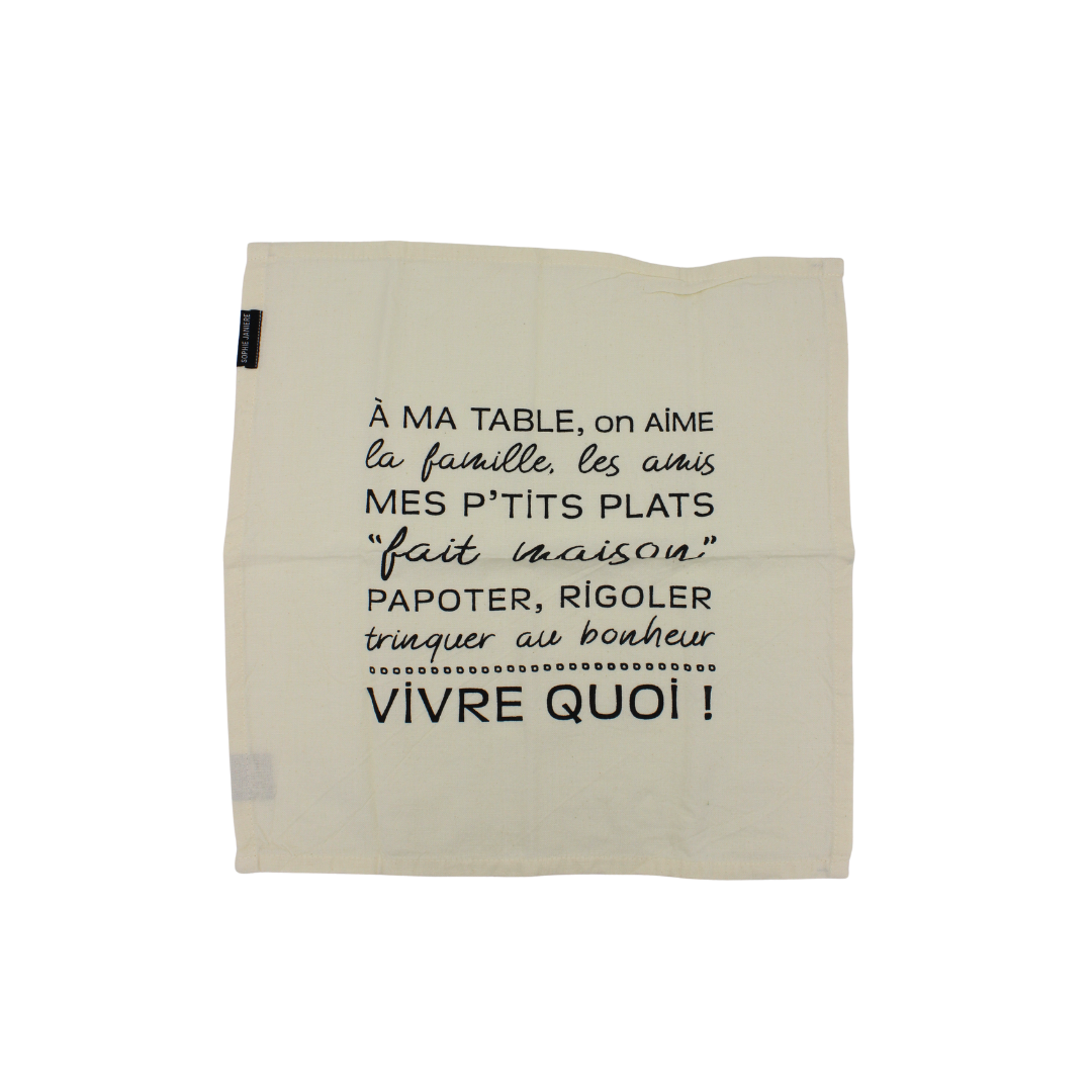 Lot de serviettes "À ma table"