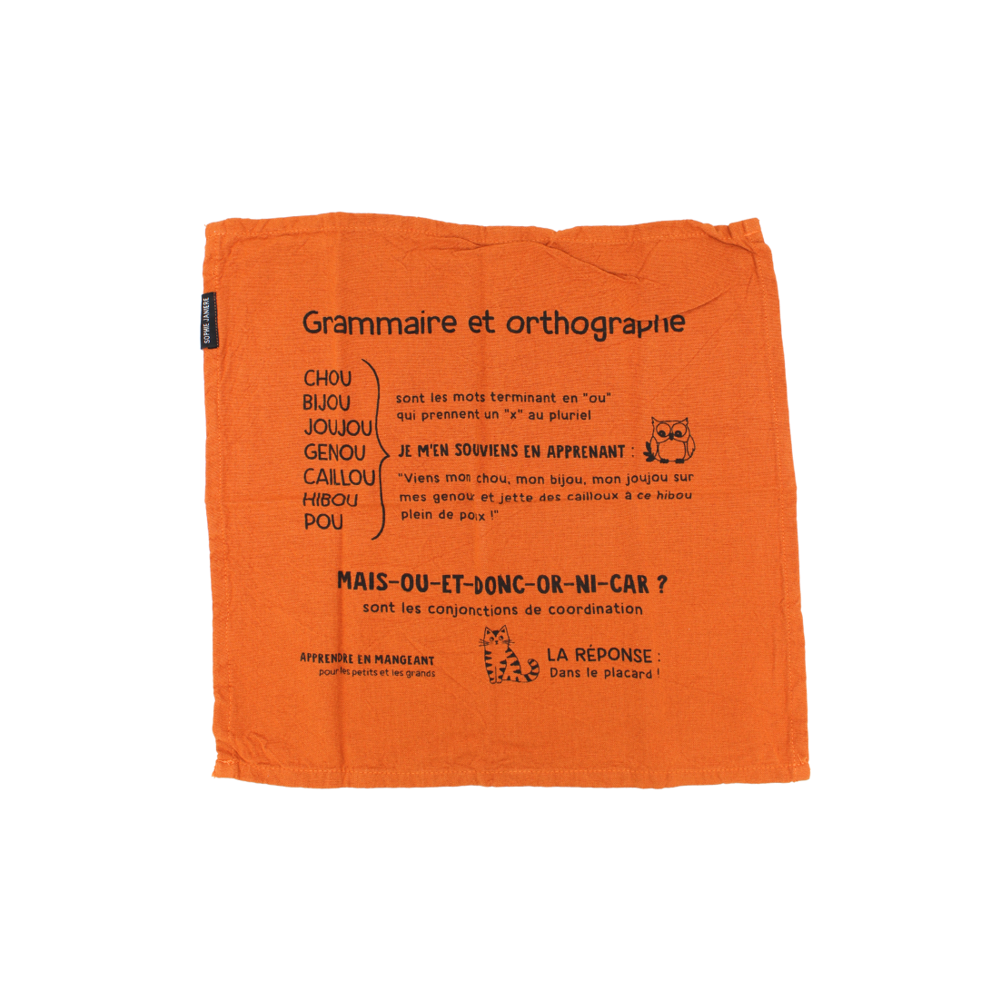 Lot de serviettes « Apprendre en mangeant »