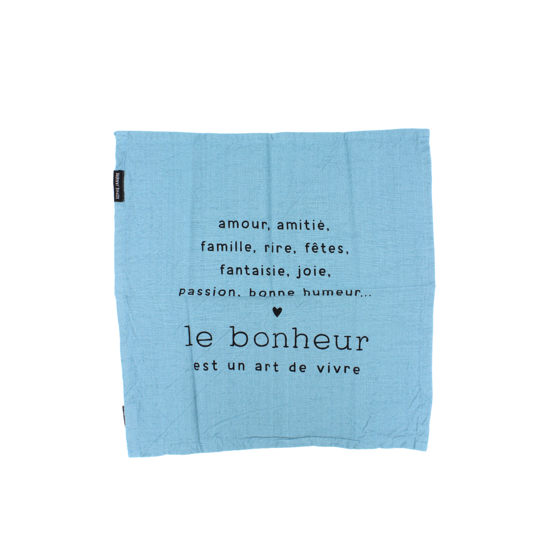 Lot de serviettes "Le bonheur est un art de vivre"