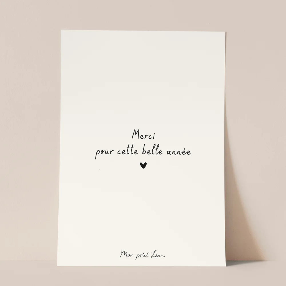 Carte "Merci pour cette belle année" A6