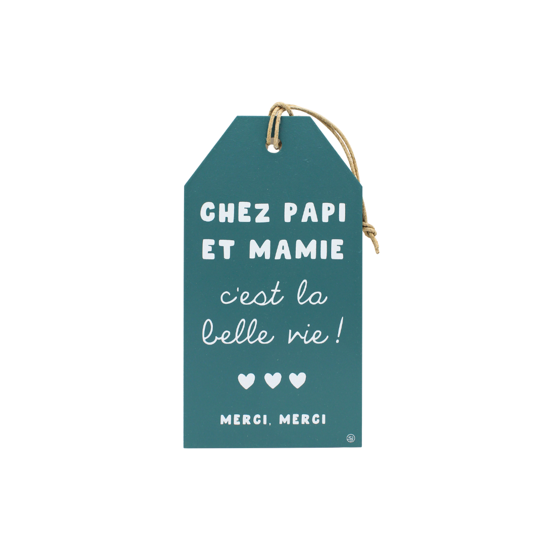 Plaque décorative "Chez papi et mamie"