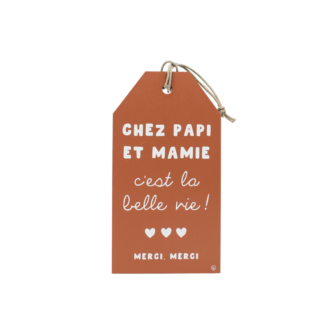Plaque décorative "Chez papi et mamie"