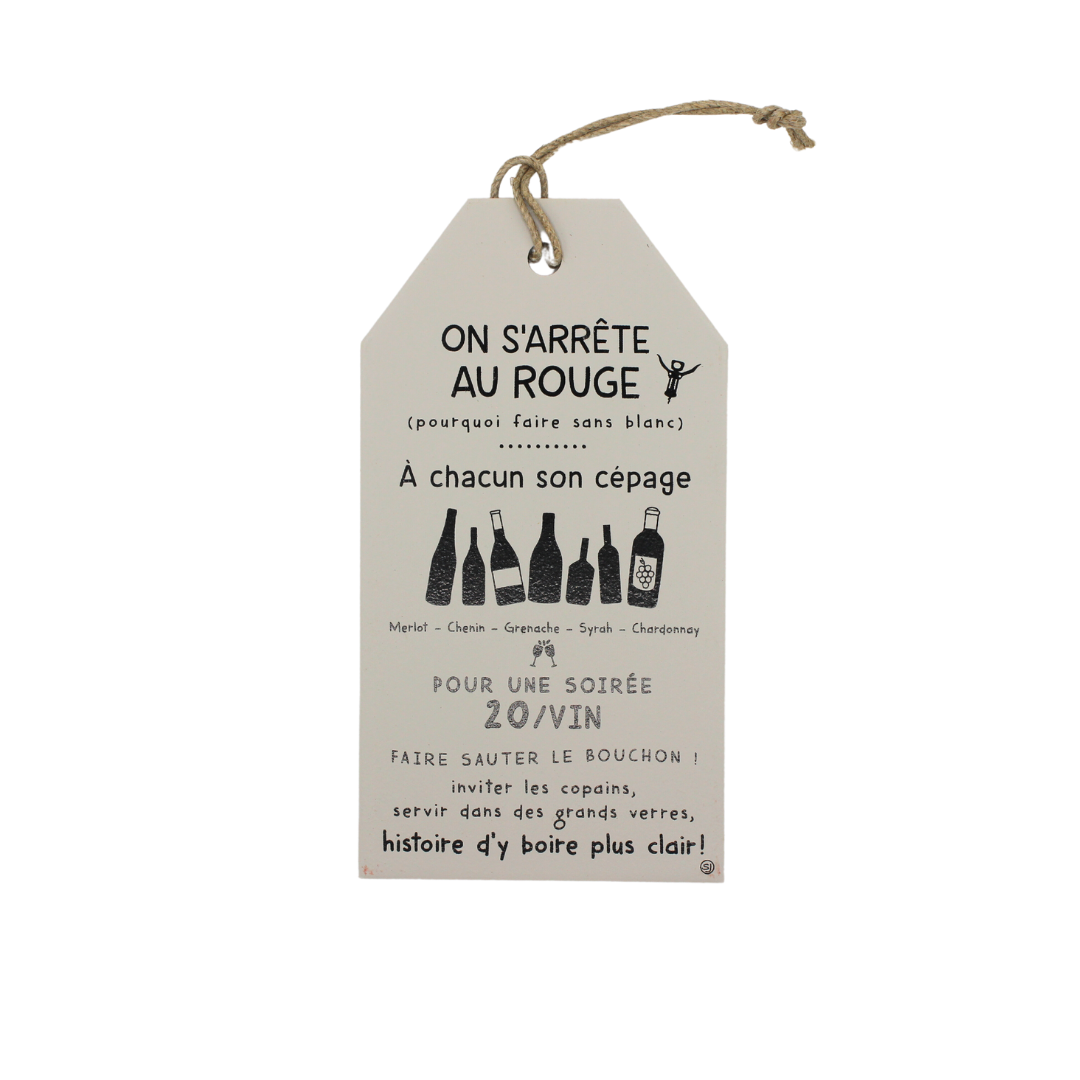 Plaque décorative "Soirée 20/vin"