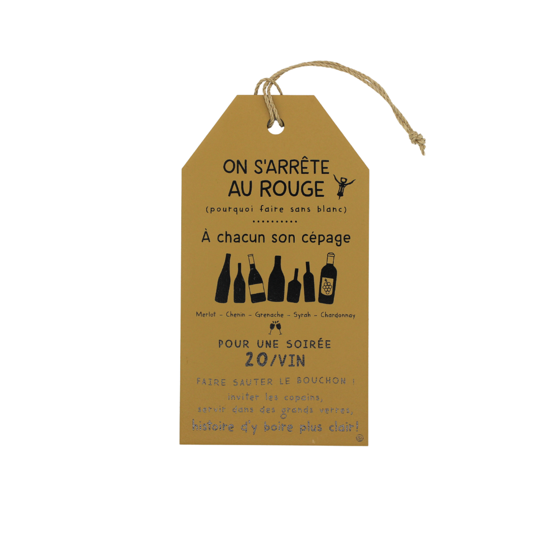 Plaque décorative "Soirée 20/vin"