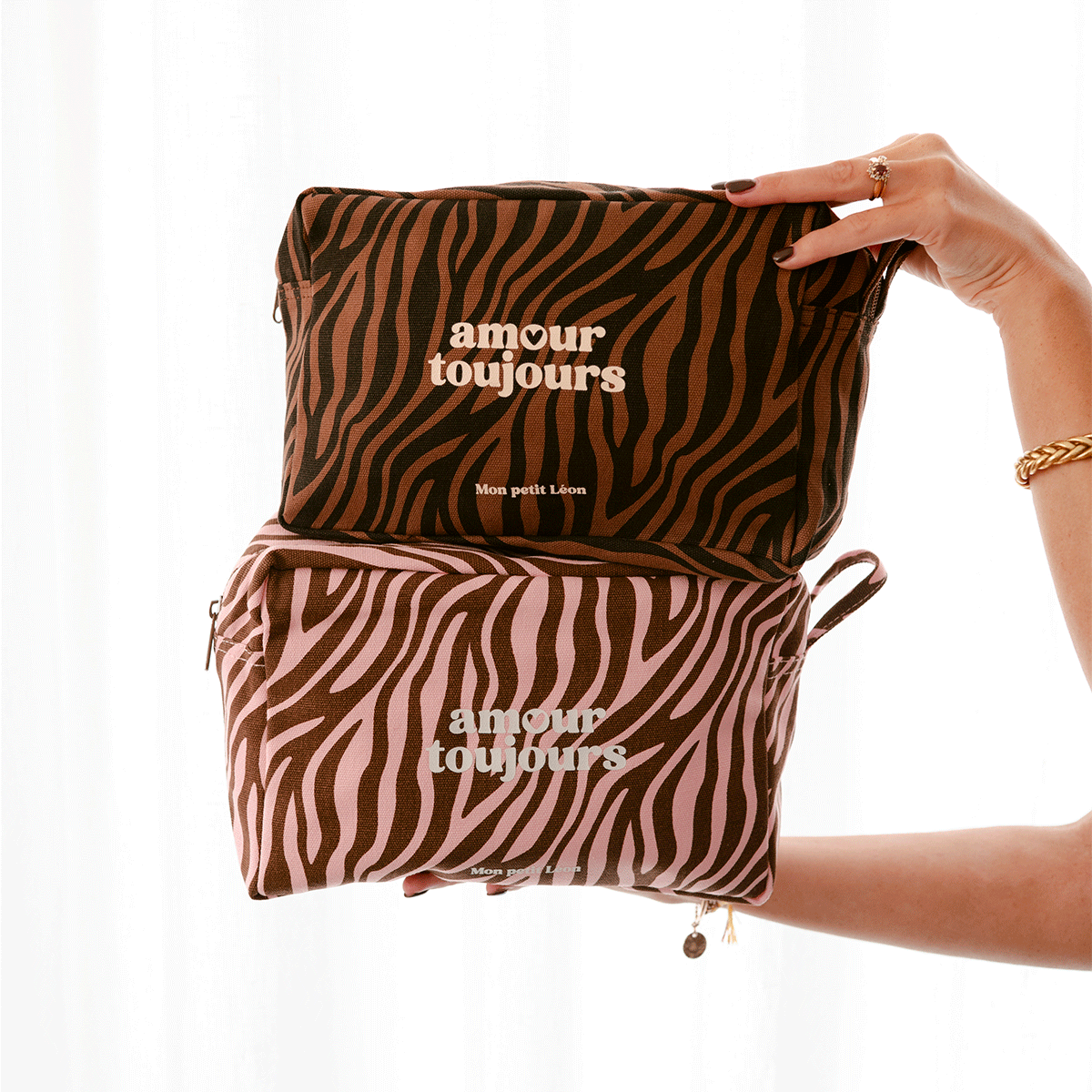 Trousse de toilette zèbre "amours toujours"