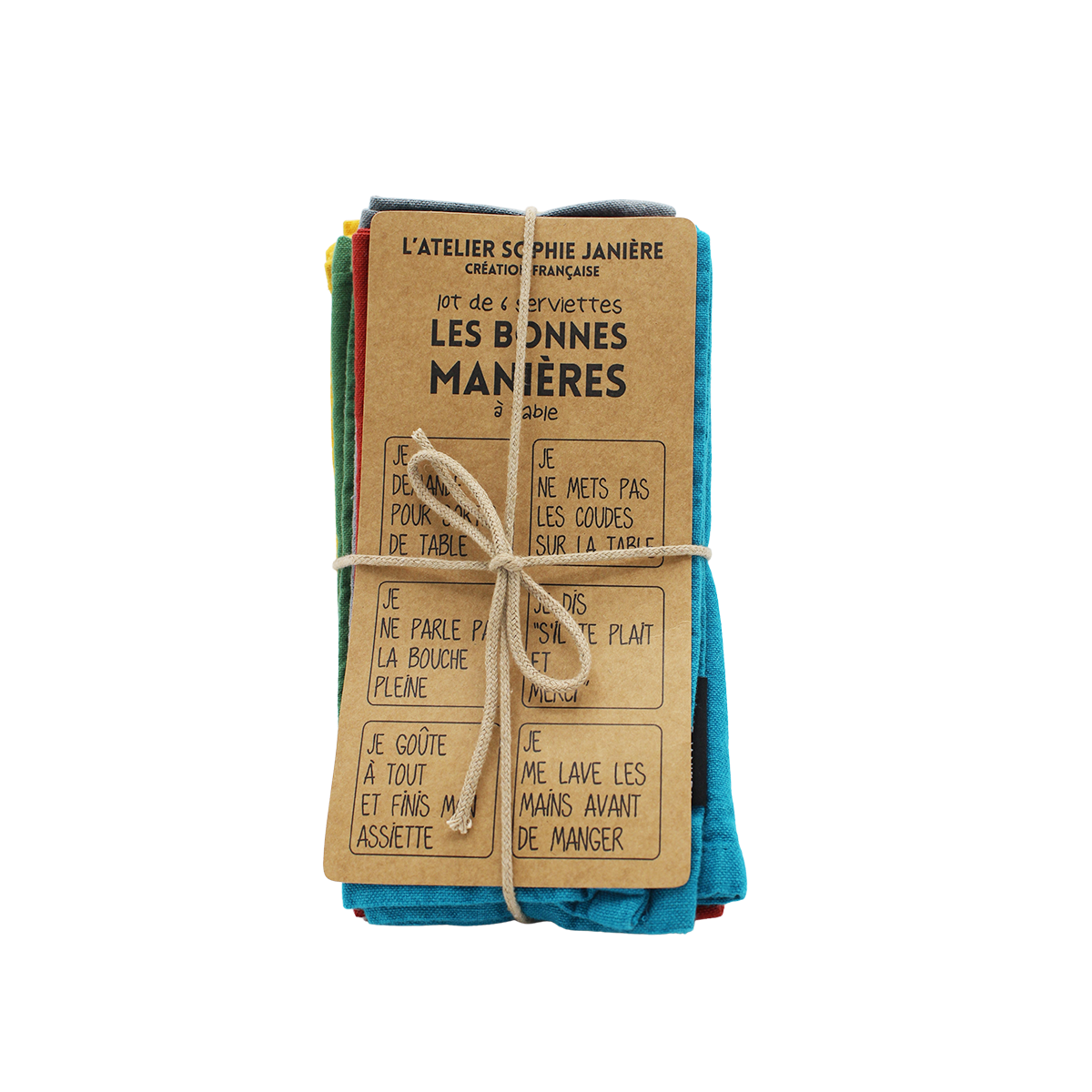 Lot de serviettes « Les bonnes manières »