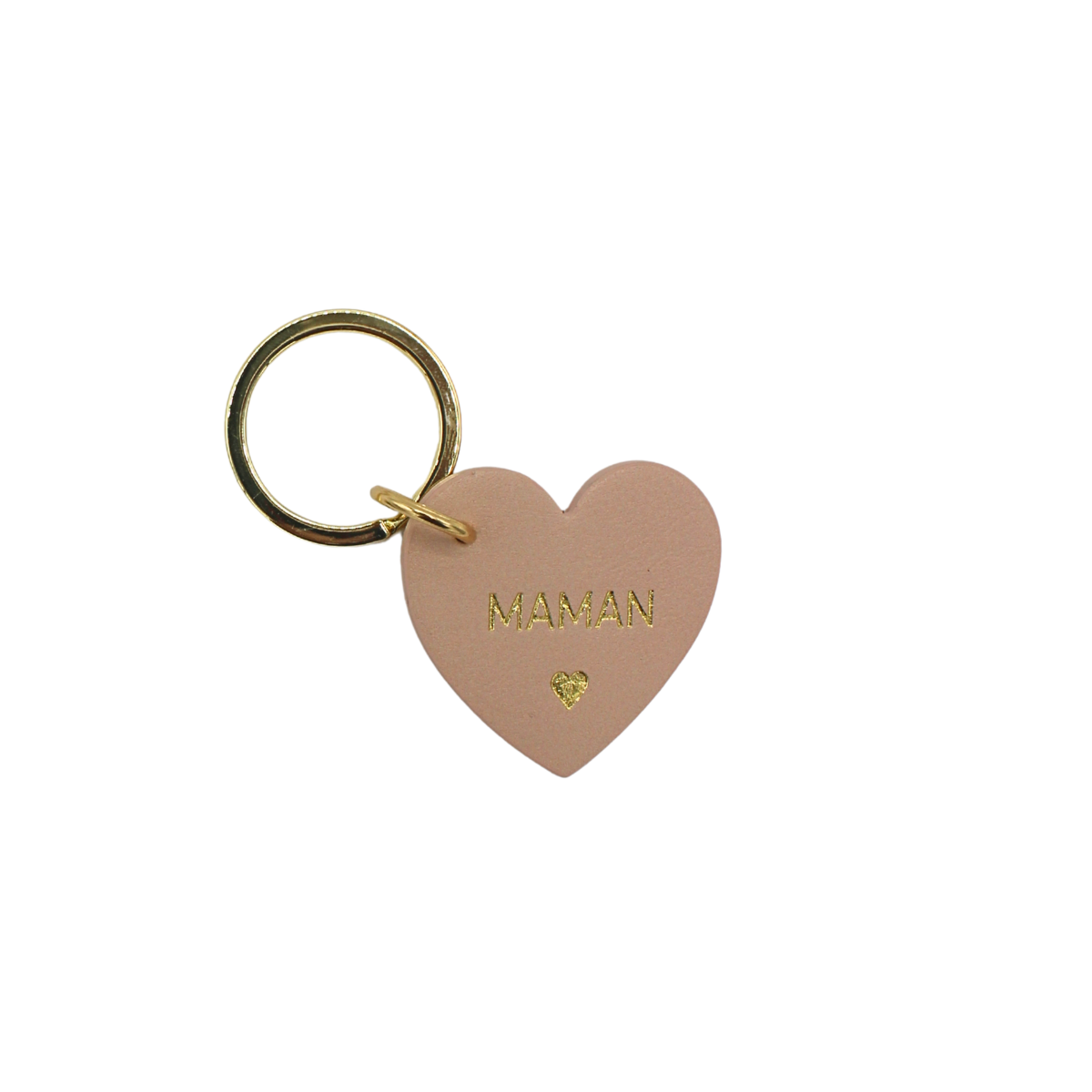 Porte-clés coeur en cuir "Maman"
