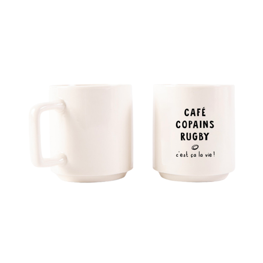 Mug "Café, copains, rugby"