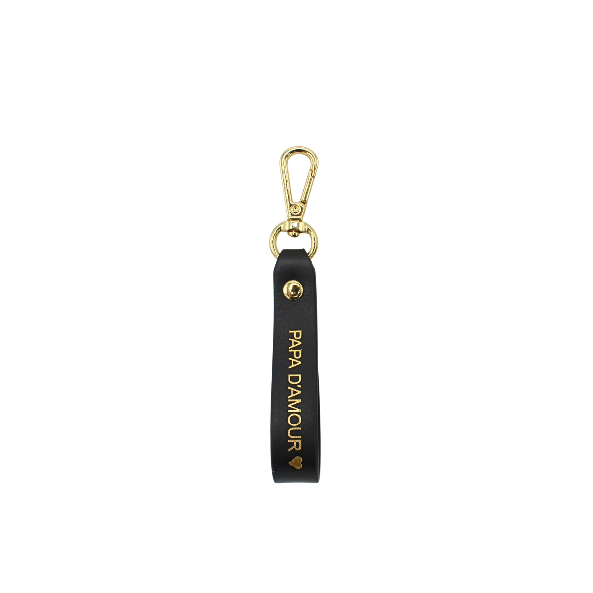 Porte-clés mousqueton en cuir "Papa d'amour"
