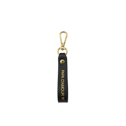 Porte-clés mousqueton en cuir "Papa d'amour"