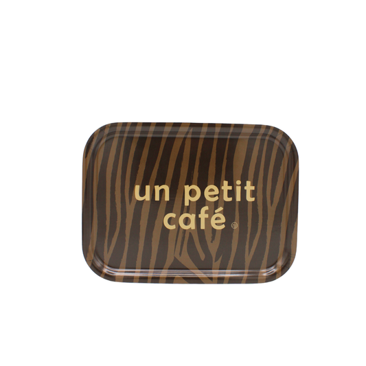 Plateau à motif zèbre "Un petit café"