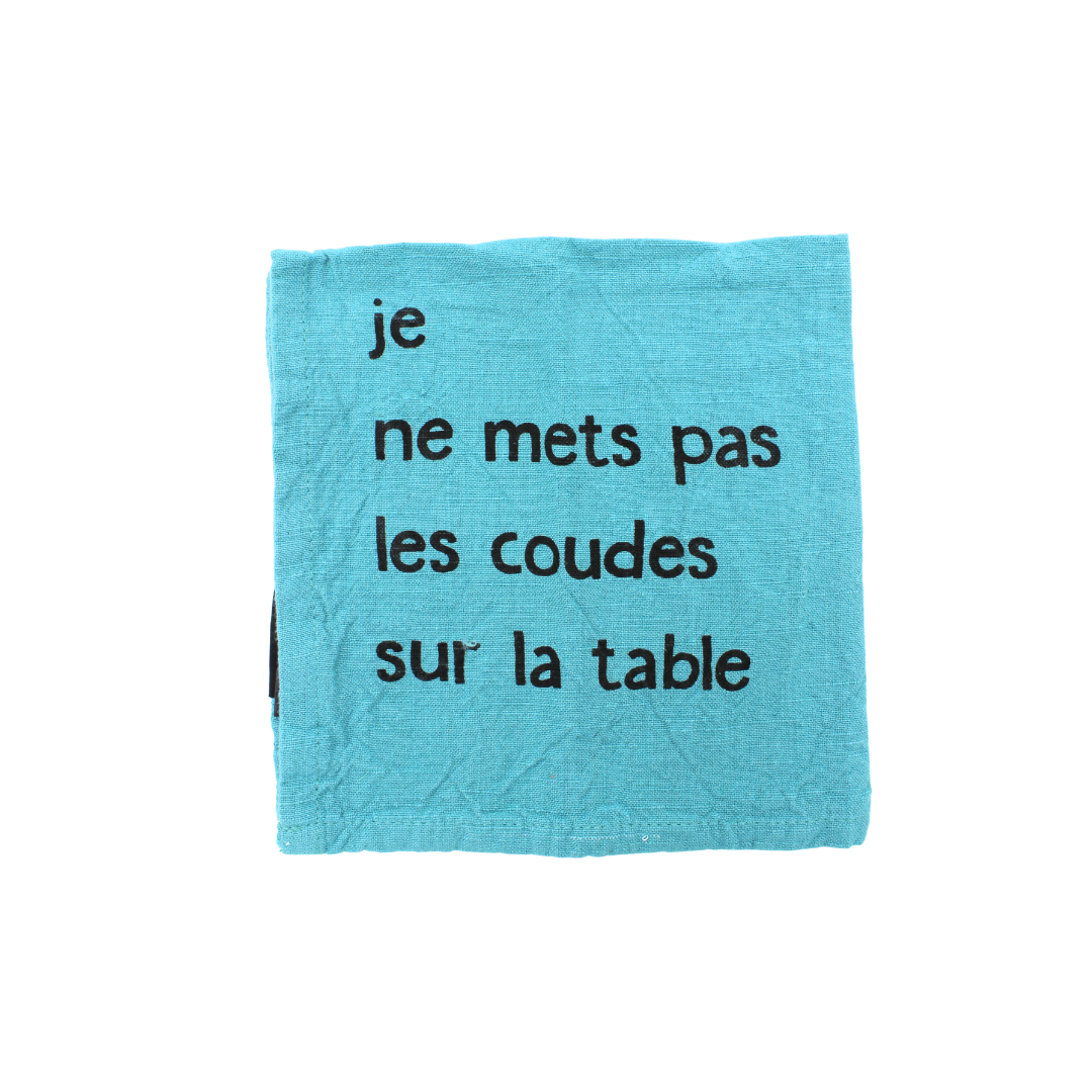 Lot de serviettes "Les bonnes manières à table"