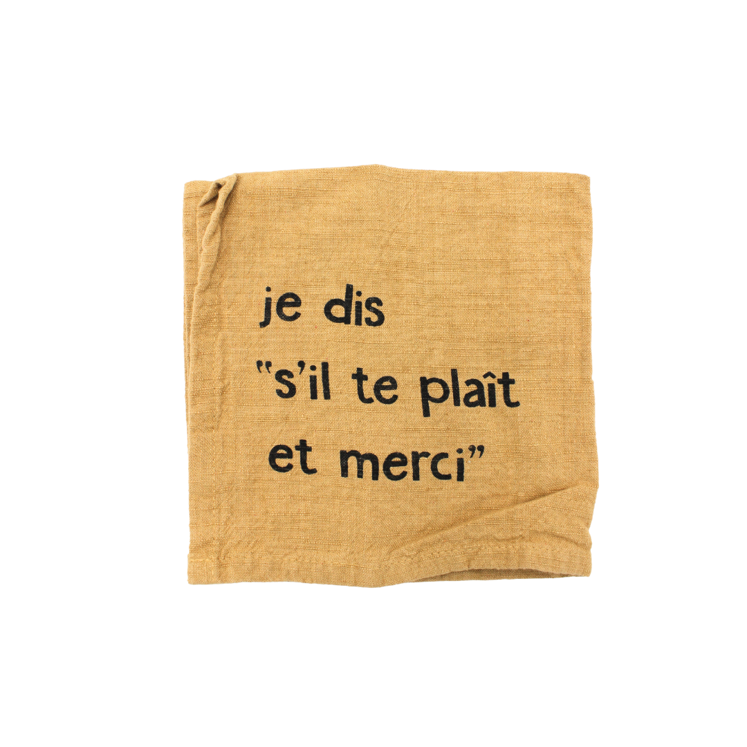 Lot de serviettes "Les bonnes manières à table"