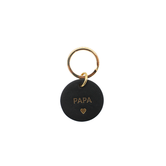 Porte-clés coeur en cuir "Papa"