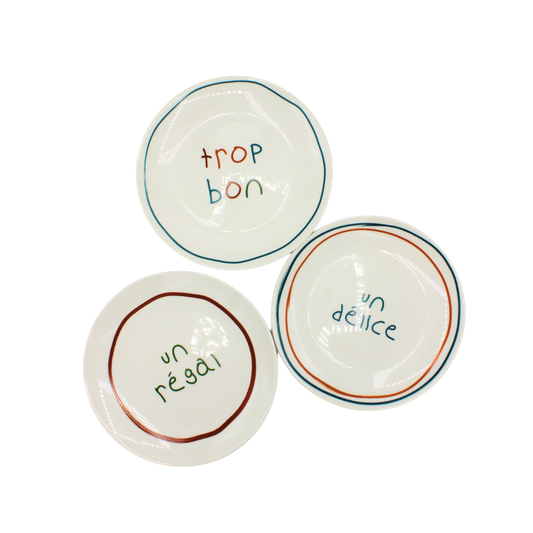 Coffret de 6 assiettes à message