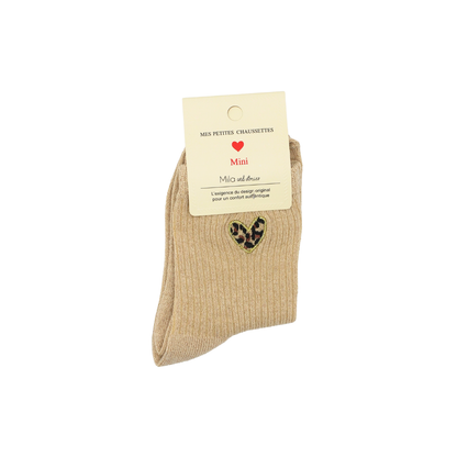 Chaussettes enfant Coeur léopard