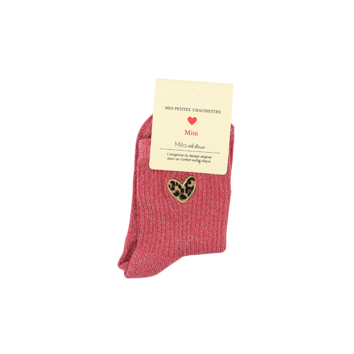 Chaussettes enfant Coeur léopard