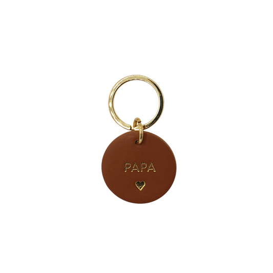 Porte-clés coeur en cuir "Papa"