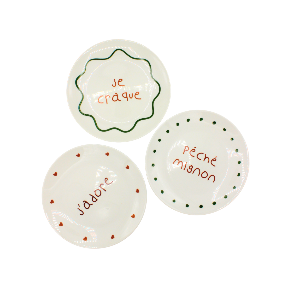 Coffret de 6 assiettes à message