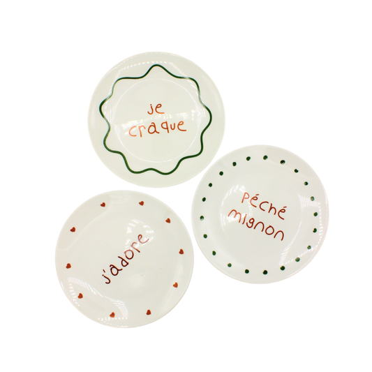 Coffret de 6 assiettes à message