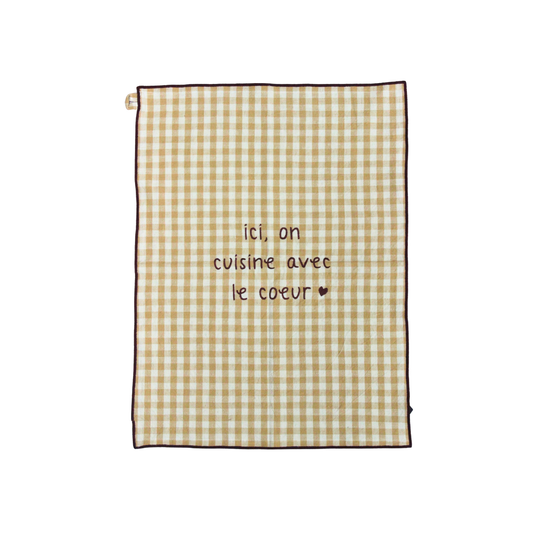 Torchon « Ici, on cuisine avec le coeur »