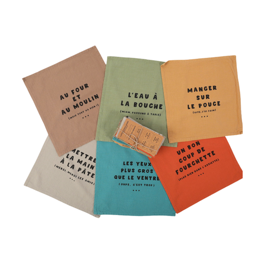 Lot de serviettes "Un bon coup de fourchette"