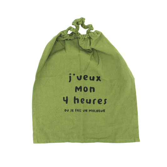 Bavoir "J'veux mon 4 heures"