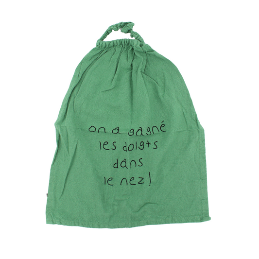 Bavoir "On a gagné les doigts dans le nez"