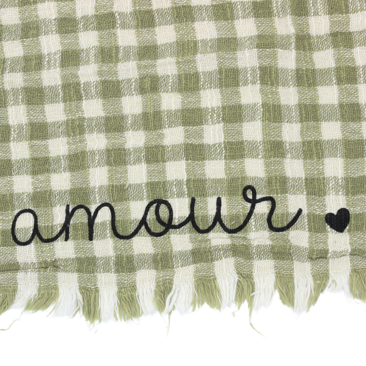 Essuie mains vichy "Amour"