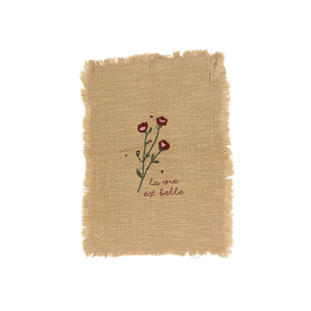 Essuie mains fleur "La vie est belle"