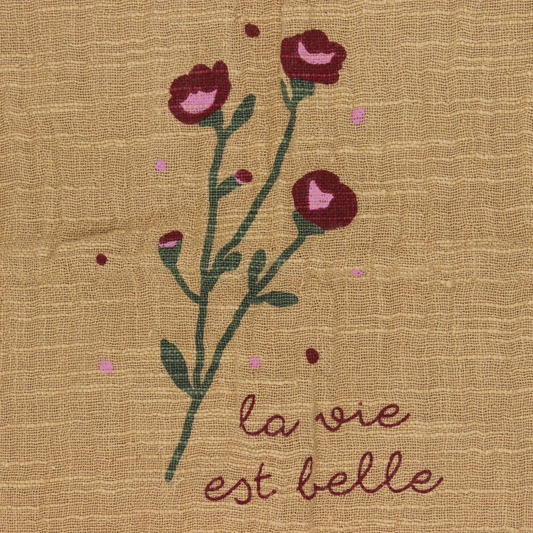Essuie mains fleur "La vie est belle"