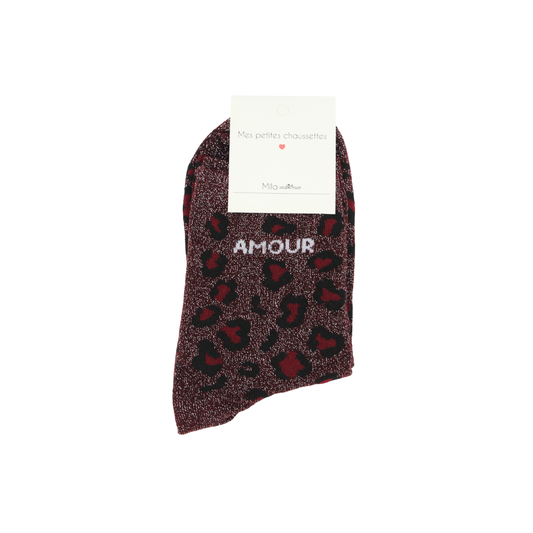 Chaussettes "Amour" léopard