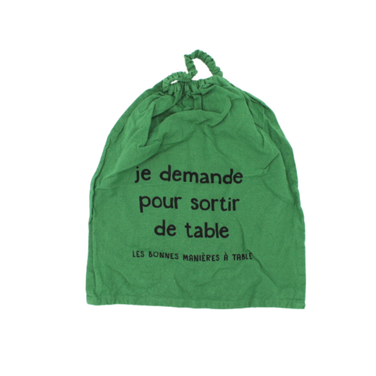 Bavoir "Je demande pour sortir de table"