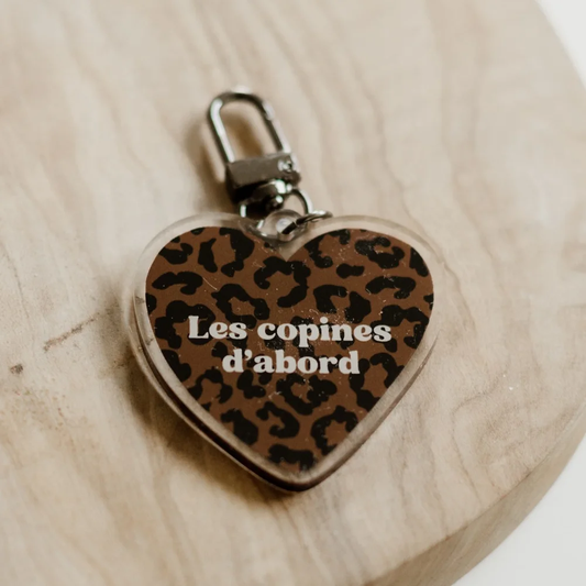Porte-clés léopard "Les copines d'abord"